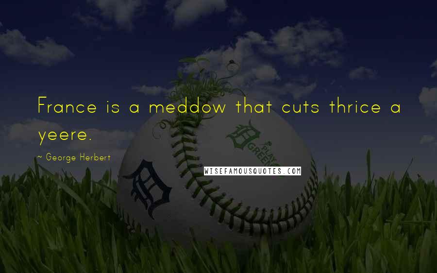 George Herbert Quotes: France is a meddow that cuts thrice a yeere.