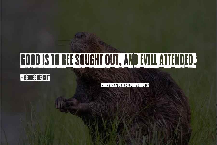 George Herbert Quotes: Good is to bee sought out, and evill attended.