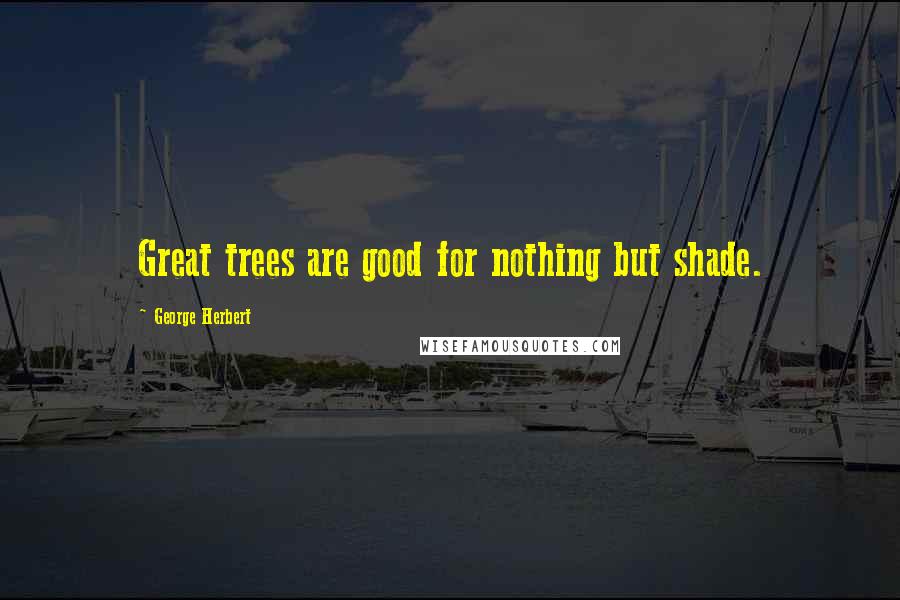 George Herbert Quotes: Great trees are good for nothing but shade.