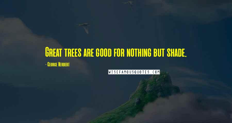 George Herbert Quotes: Great trees are good for nothing but shade.