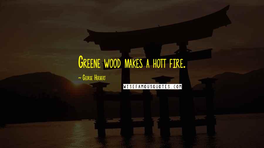 George Herbert Quotes: Greene wood makes a hott fire.