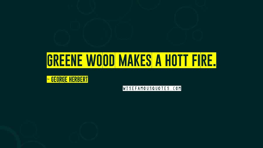 George Herbert Quotes: Greene wood makes a hott fire.