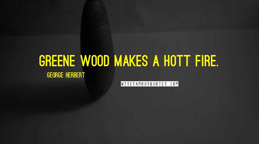 George Herbert Quotes: Greene wood makes a hott fire.