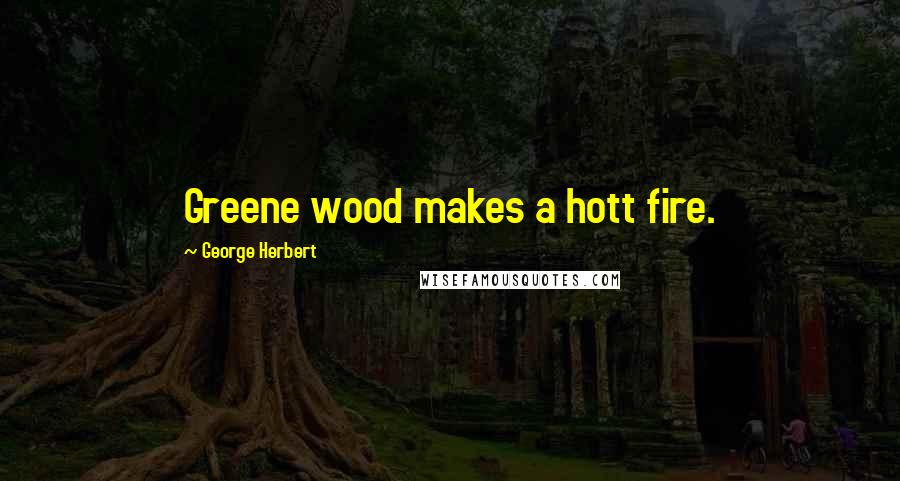 George Herbert Quotes: Greene wood makes a hott fire.