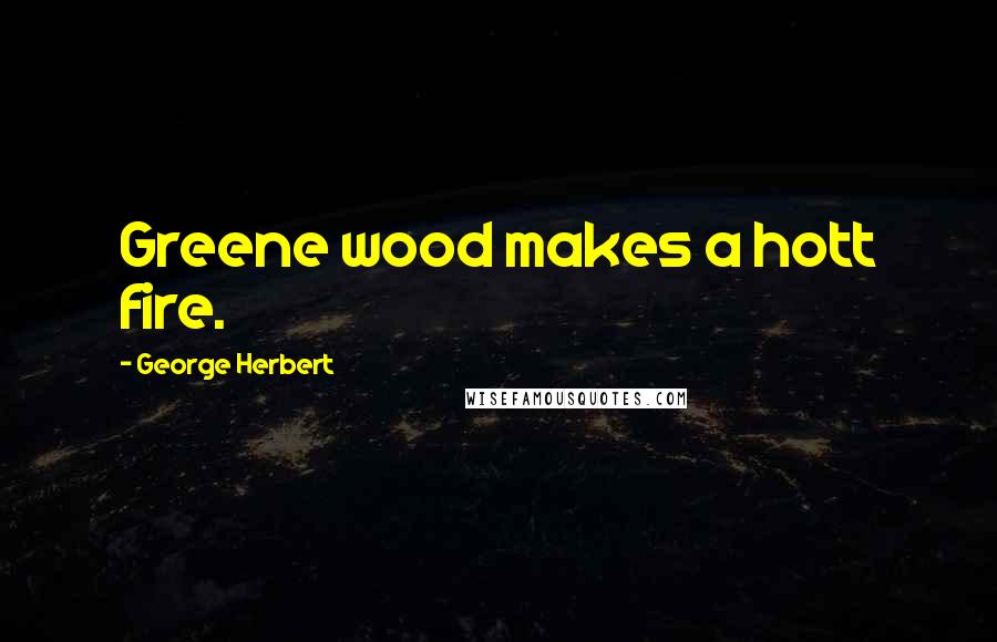 George Herbert Quotes: Greene wood makes a hott fire.