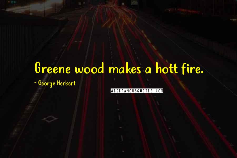 George Herbert Quotes: Greene wood makes a hott fire.