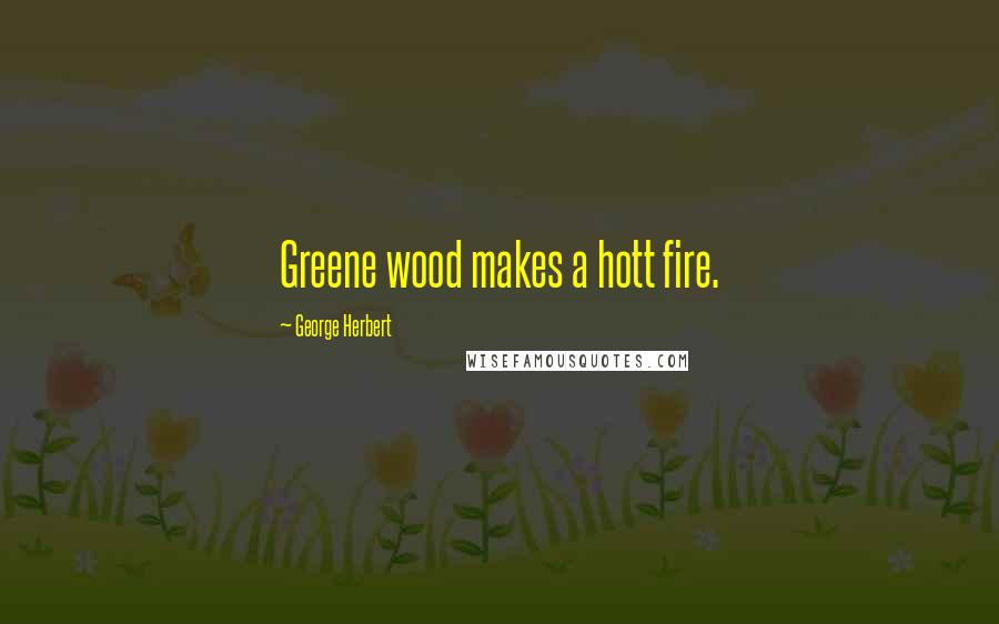 George Herbert Quotes: Greene wood makes a hott fire.