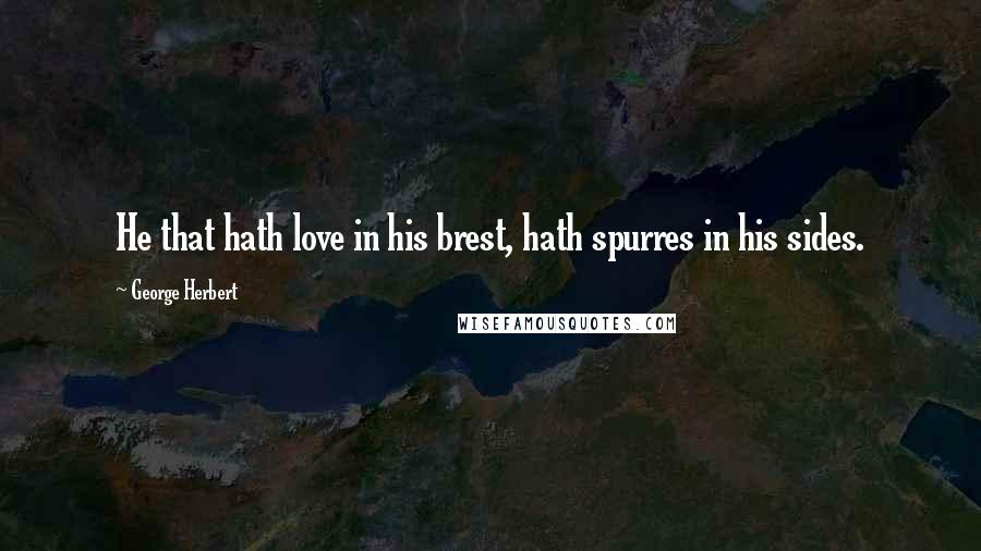 George Herbert Quotes: He that hath love in his brest, hath spurres in his sides.