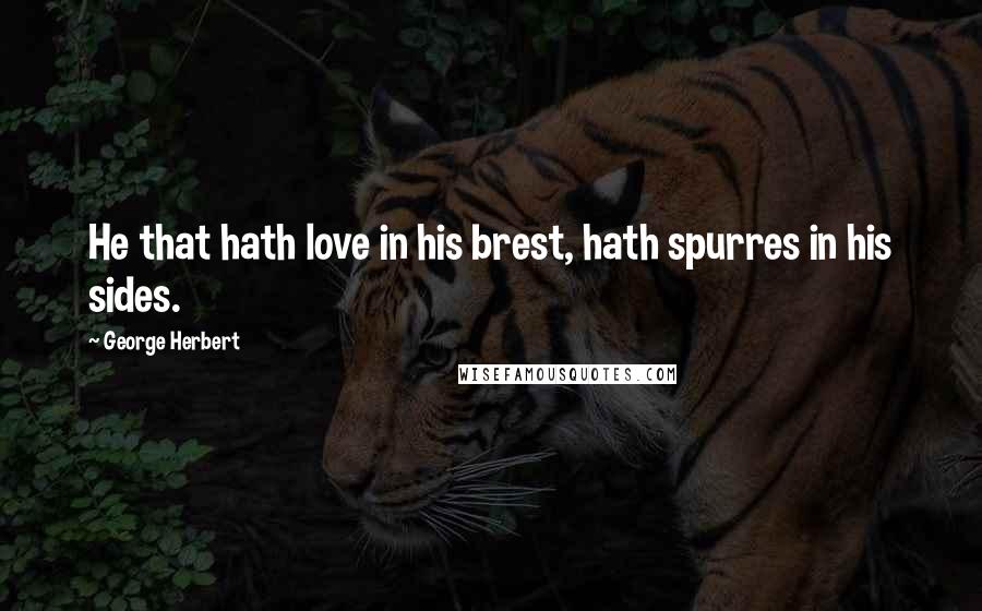 George Herbert Quotes: He that hath love in his brest, hath spurres in his sides.