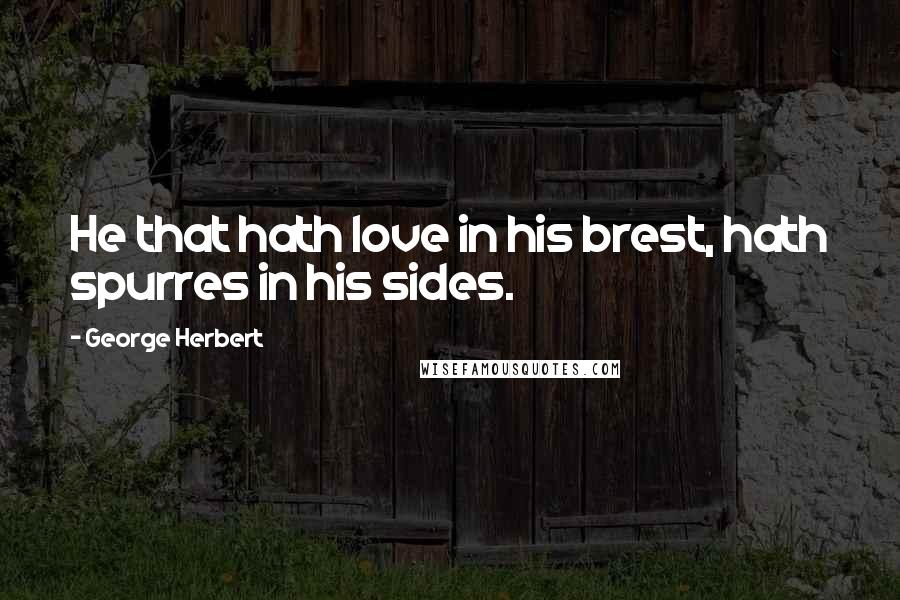 George Herbert Quotes: He that hath love in his brest, hath spurres in his sides.