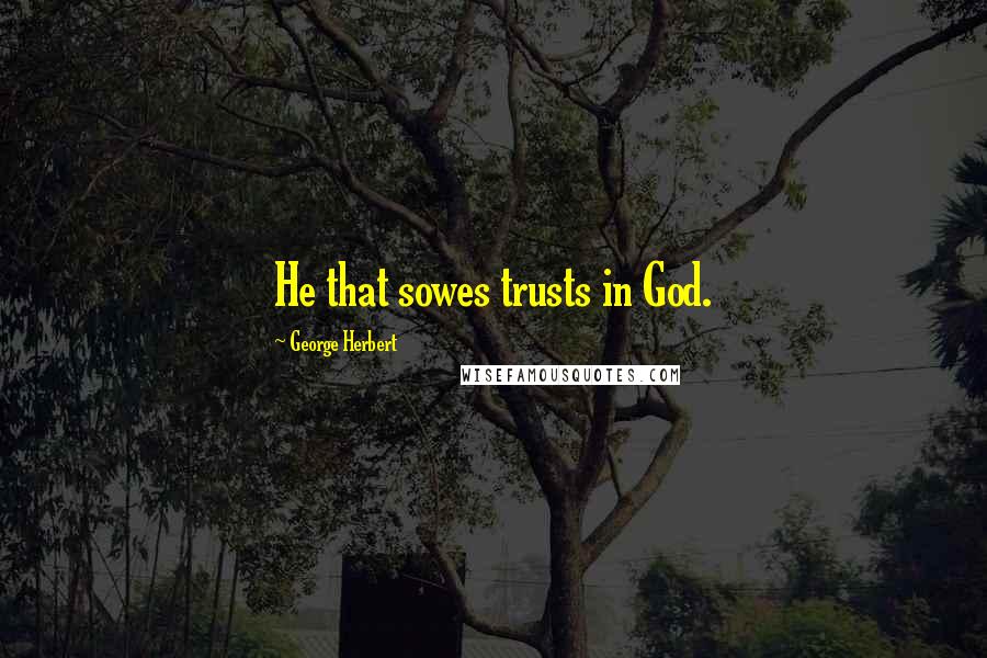 George Herbert Quotes: He that sowes trusts in God.
