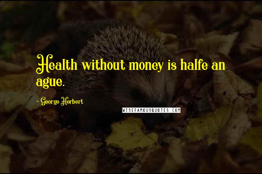 George Herbert Quotes: Health without money is halfe an ague.