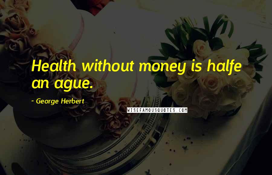 George Herbert Quotes: Health without money is halfe an ague.