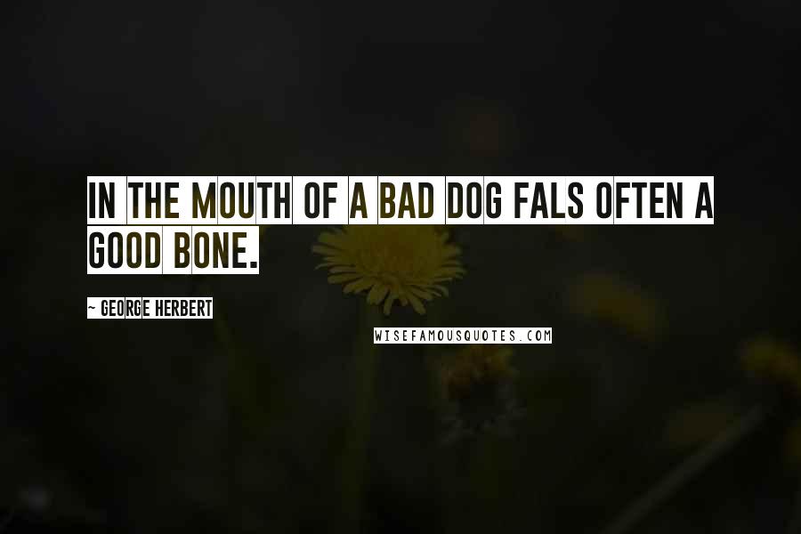 George Herbert Quotes: In the mouth of a bad dog fals often a good bone.