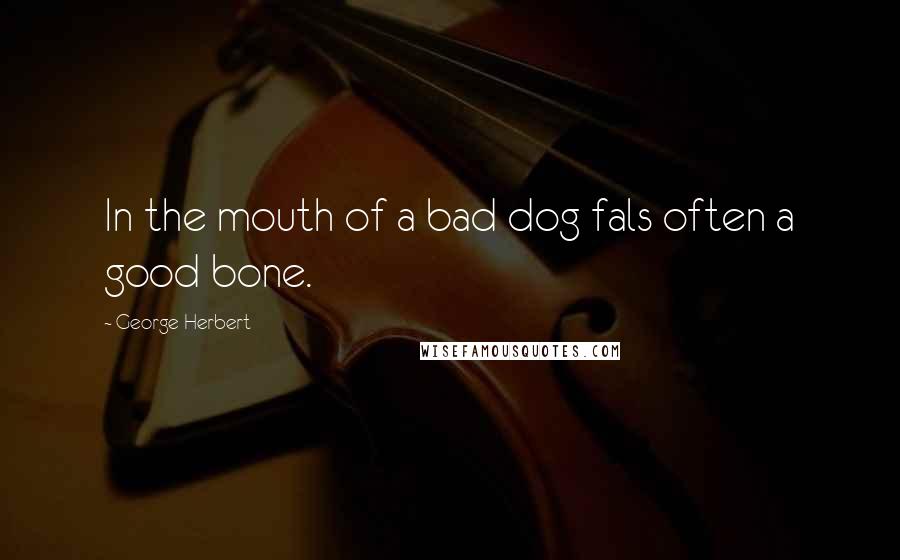 George Herbert Quotes: In the mouth of a bad dog fals often a good bone.