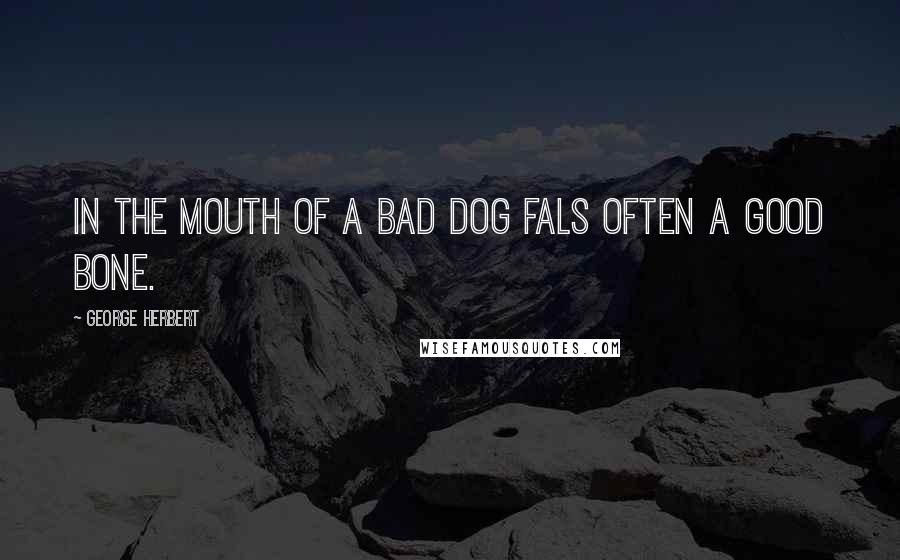 George Herbert Quotes: In the mouth of a bad dog fals often a good bone.