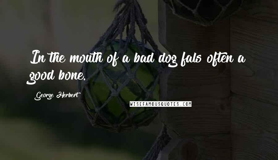 George Herbert Quotes: In the mouth of a bad dog fals often a good bone.