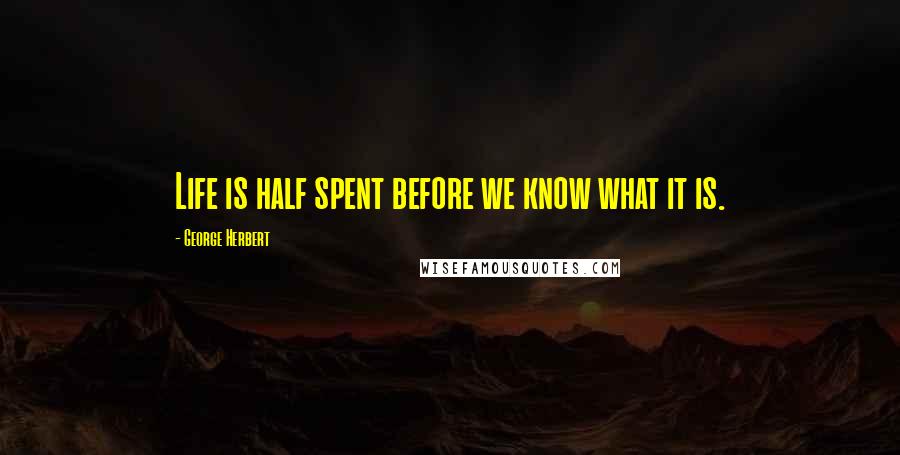 George Herbert Quotes: Life is half spent before we know what it is.