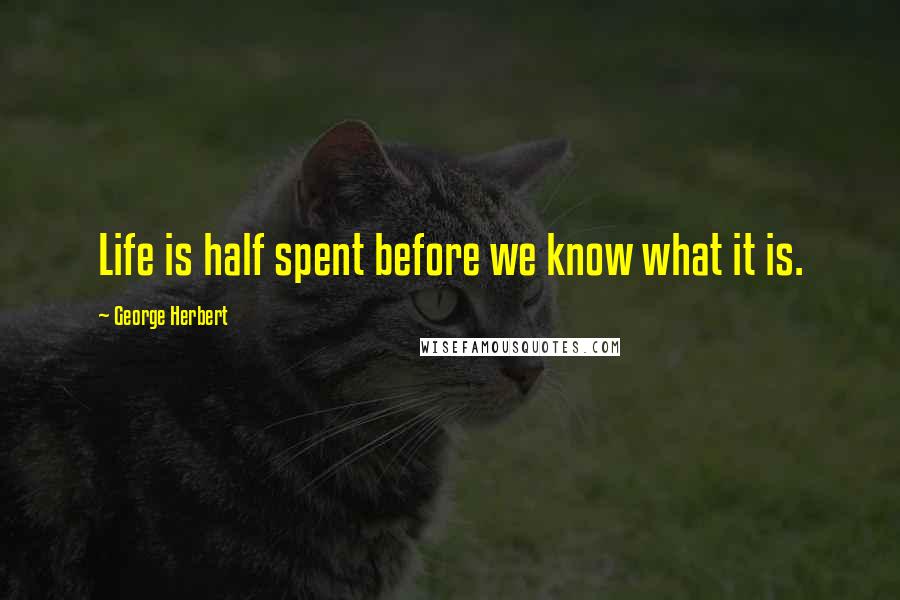George Herbert Quotes: Life is half spent before we know what it is.