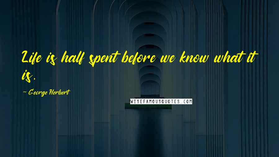 George Herbert Quotes: Life is half spent before we know what it is.