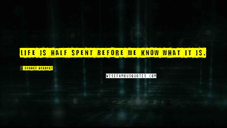 George Herbert Quotes: Life is half spent before we know what it is.