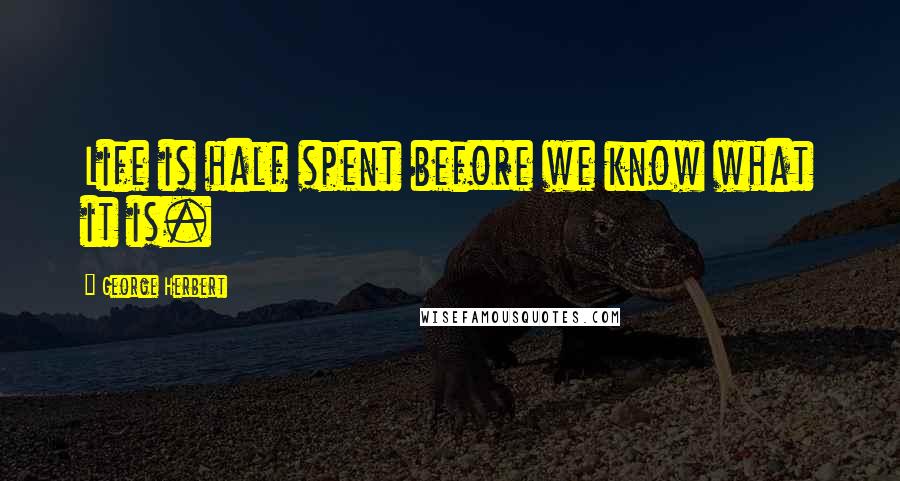 George Herbert Quotes: Life is half spent before we know what it is.