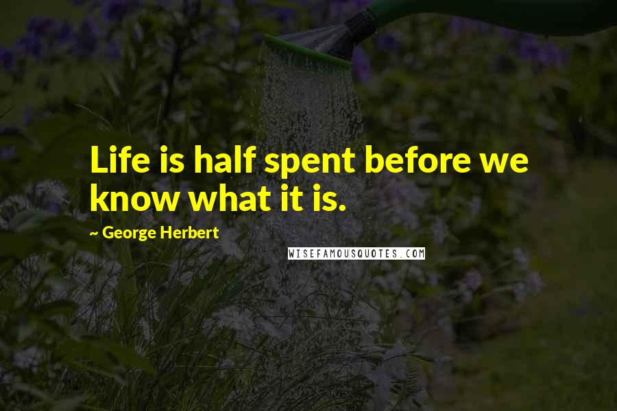 George Herbert Quotes: Life is half spent before we know what it is.