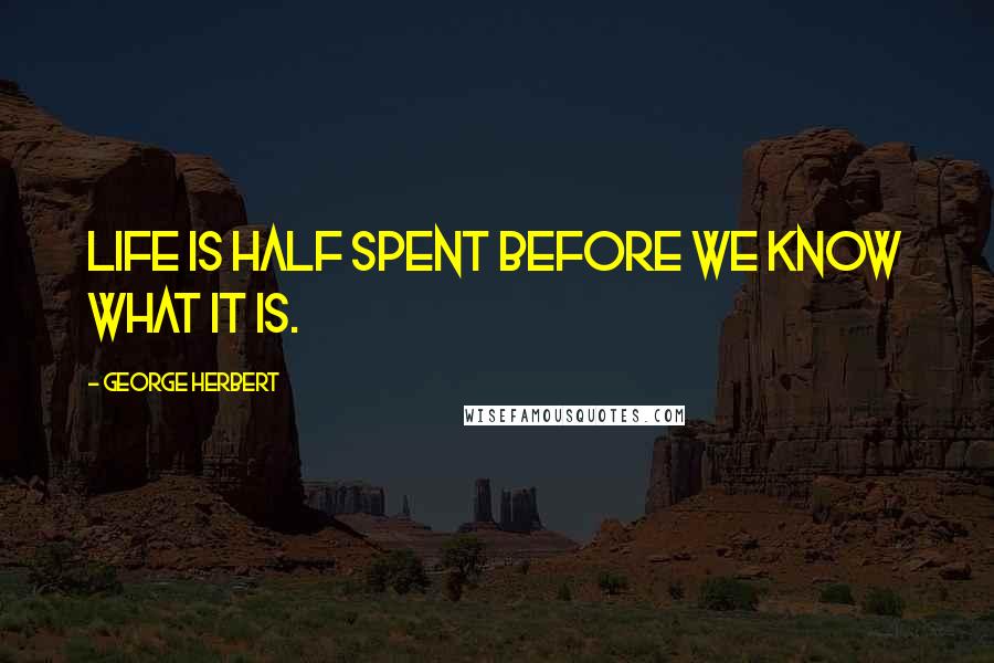 George Herbert Quotes: Life is half spent before we know what it is.