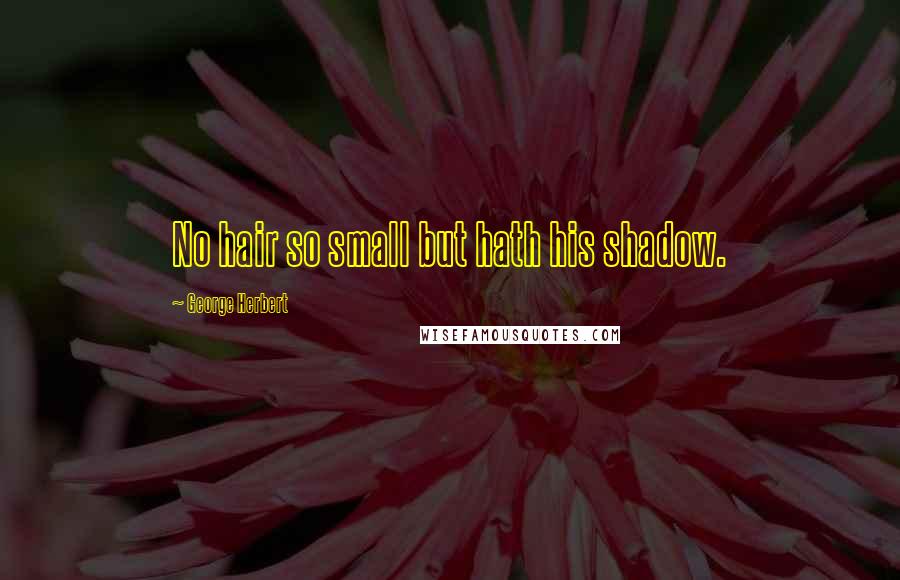 George Herbert Quotes: No hair so small but hath his shadow.