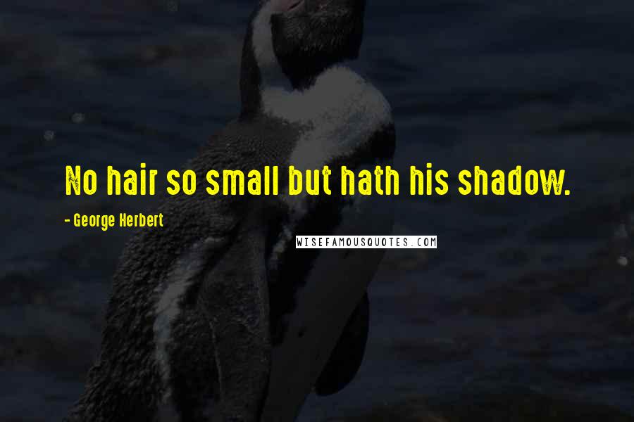 George Herbert Quotes: No hair so small but hath his shadow.