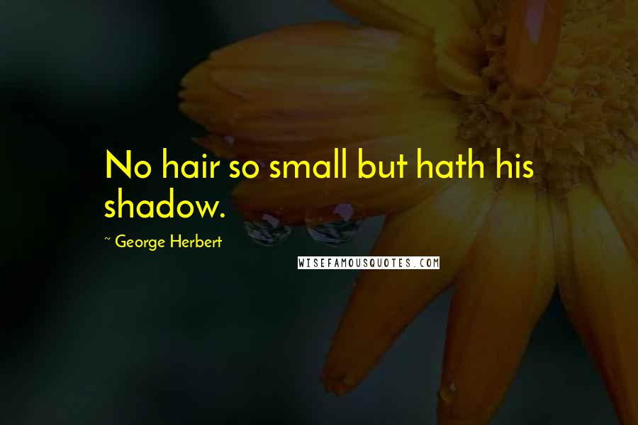 George Herbert Quotes: No hair so small but hath his shadow.