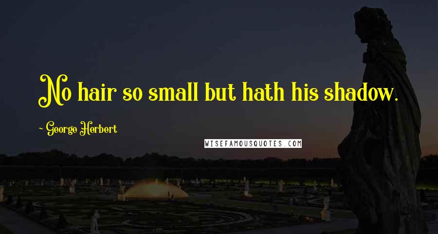 George Herbert Quotes: No hair so small but hath his shadow.