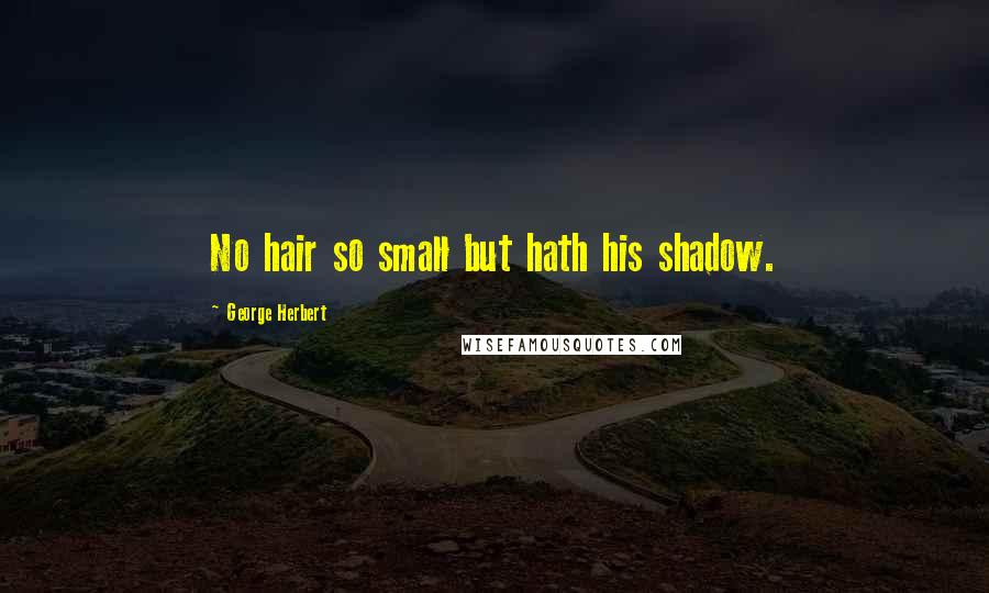 George Herbert Quotes: No hair so small but hath his shadow.