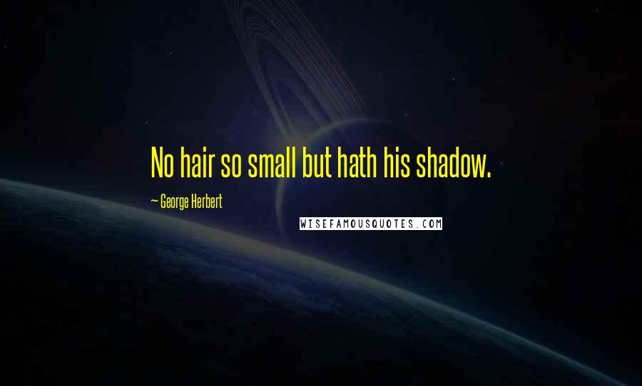 George Herbert Quotes: No hair so small but hath his shadow.