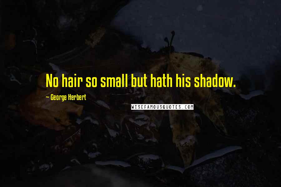 George Herbert Quotes: No hair so small but hath his shadow.