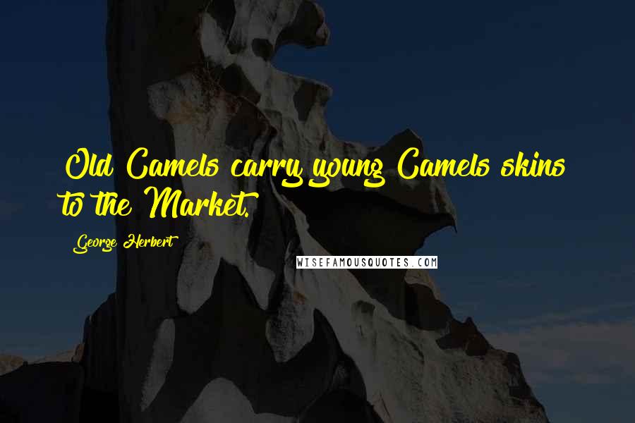 George Herbert Quotes: Old Camels carry young Camels skins to the Market.