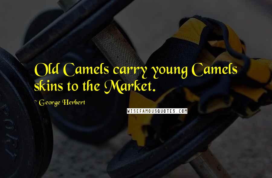 George Herbert Quotes: Old Camels carry young Camels skins to the Market.