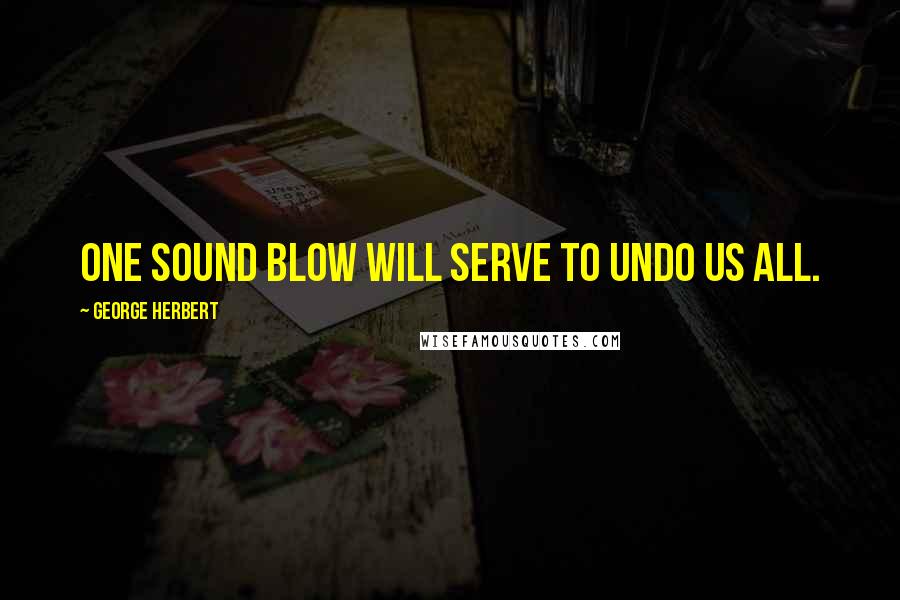 George Herbert Quotes: One sound blow will serve to undo us all.