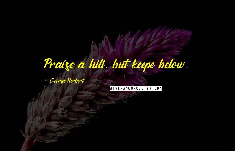 George Herbert Quotes: Praise a hill, but keepe below.