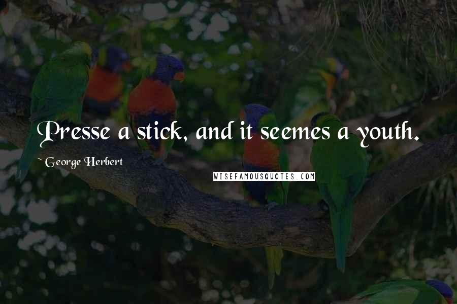 George Herbert Quotes: Presse a stick, and it seemes a youth.