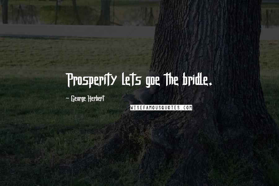 George Herbert Quotes: Prosperity lets goe the bridle.