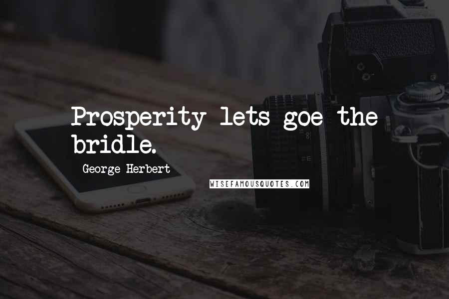 George Herbert Quotes: Prosperity lets goe the bridle.