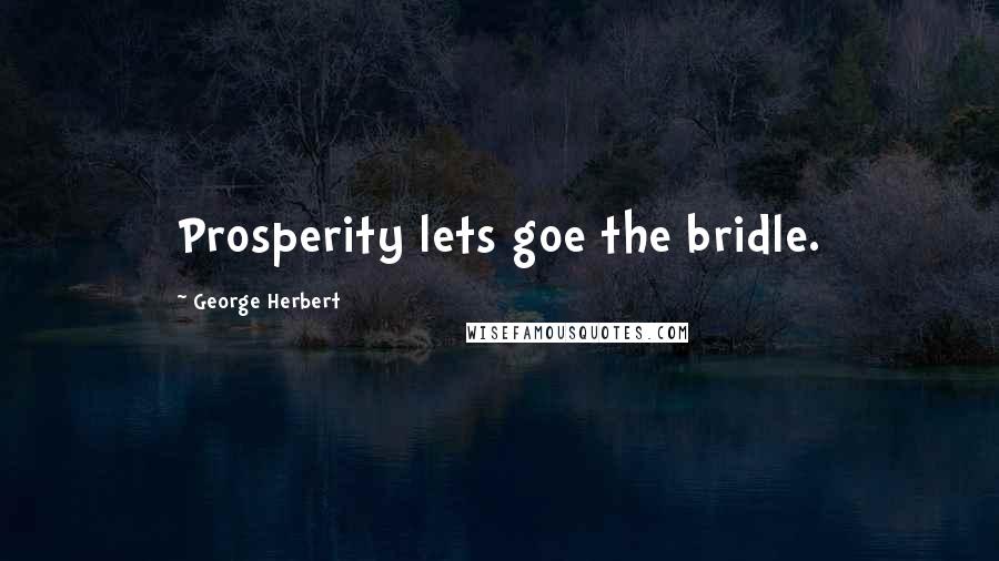 George Herbert Quotes: Prosperity lets goe the bridle.