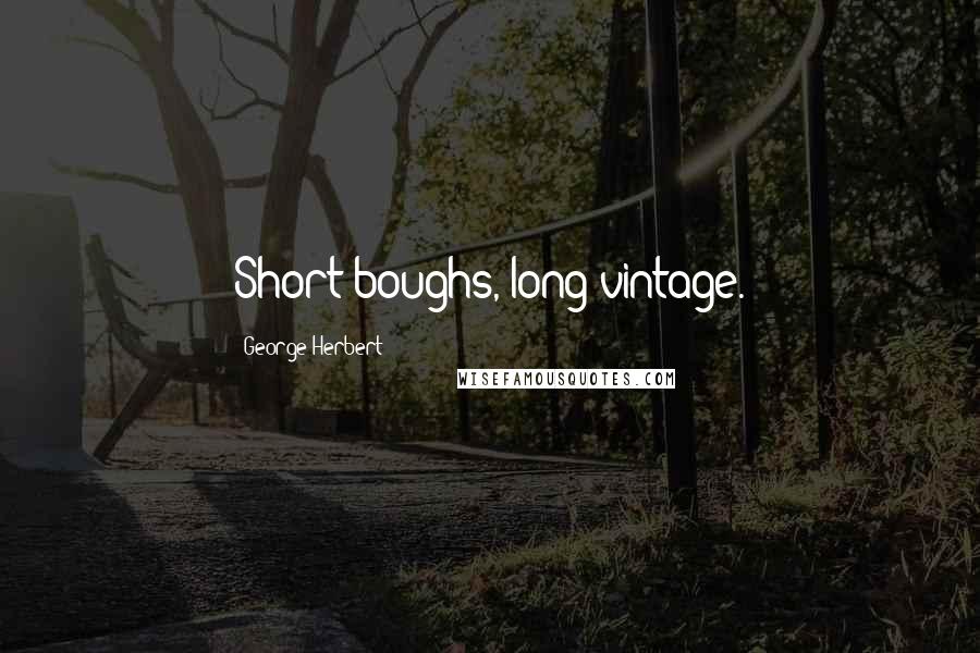 George Herbert Quotes: Short boughs, long vintage.