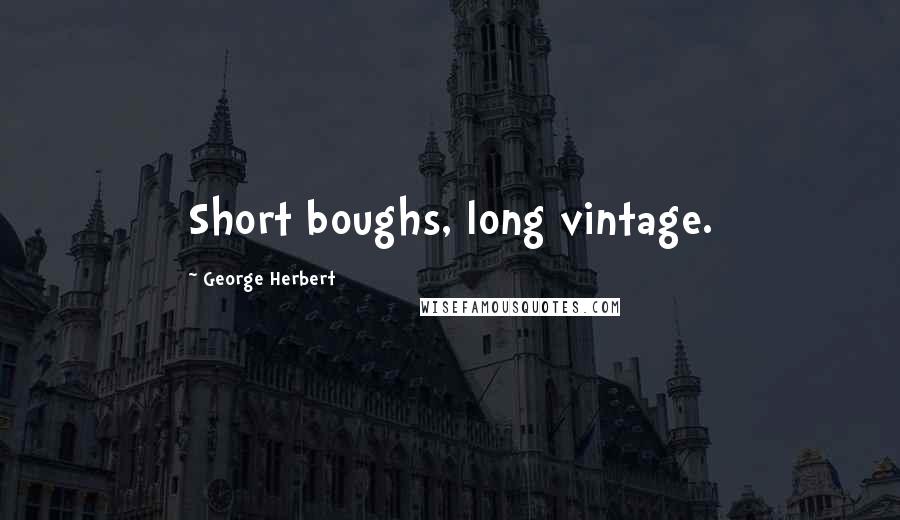 George Herbert Quotes: Short boughs, long vintage.