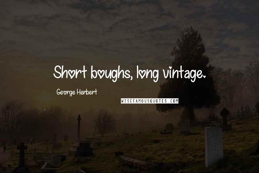 George Herbert Quotes: Short boughs, long vintage.