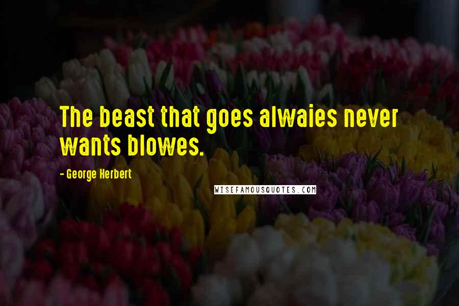 George Herbert Quotes: The beast that goes alwaies never wants blowes.