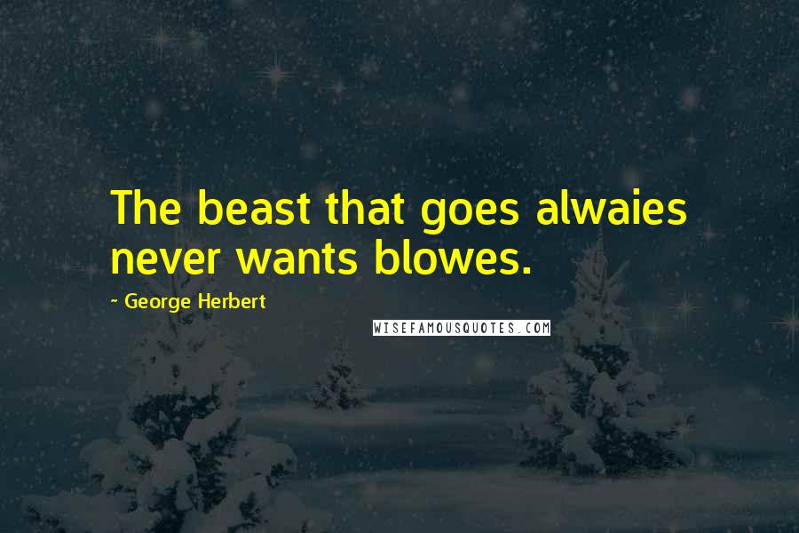 George Herbert Quotes: The beast that goes alwaies never wants blowes.