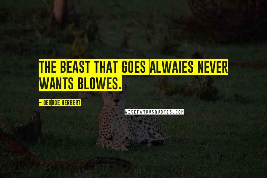 George Herbert Quotes: The beast that goes alwaies never wants blowes.