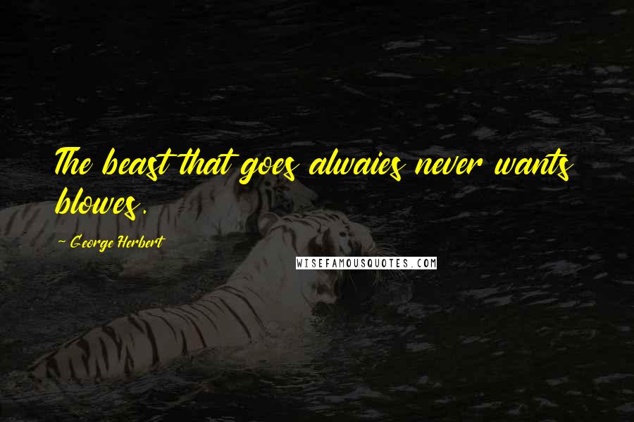 George Herbert Quotes: The beast that goes alwaies never wants blowes.